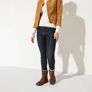 Leren suède enkellaarsjes met schapenwol vrouw Birkenstock Uppsala image-5
