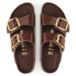 Women's mules Birkenstock Arizona Big Buckle Natural Leather Patent image-5