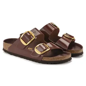Women's mules Birkenstock Arizona Big Buckle Natural Leather Patent image-2
