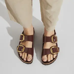 Women's mules Birkenstock Arizona Big Buckle Natural Leather Patent image-6