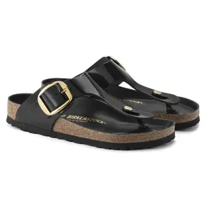 Tongs femme Birkenstock Gizeh Big Buckle Natural Leather Patent image-1