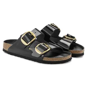 Women's mules Birkenstock Arizona Big Buckle Natural Leather Patent image-2