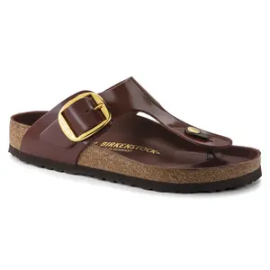 Tongs femme Birkenstock Gizeh Big Buckle Natural Leather Patent image-0