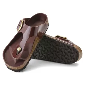 Tongs femme Birkenstock Gizeh Big Buckle Natural Leather Patent image-2