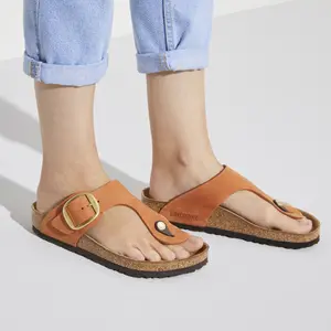 Tongs femme Birkenstock Gizeh Big Buckle Natural Leather Nubuck image-3