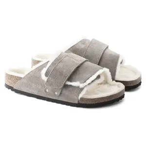 Suede/fur sheepskin slippers for kids Birkenstock Kyoto image-2