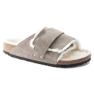 Suede/fur sheepskin slippers for kids Birkenstock Kyoto image-1