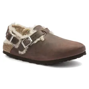 Zuecos para mujer Birkenstock Tokio Shearling Oiled Leather image-1