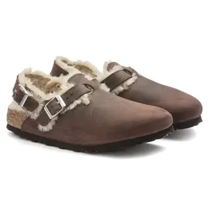Zuecos para mujer Birkenstock Tokio Shearling Oiled Leather image-2