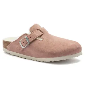 Clogs with lamb fur leather suède woman Birkenstock Boston image-1