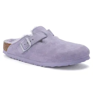Clogs with lamb fur leather suède femme Birkenstock Boston image-1