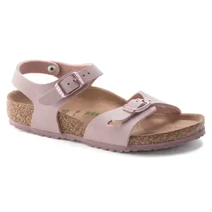 Nubuck Leather Sandals Girl Birkenstock Rio Birko-Flor image-1