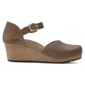 Women's wedge shoes Papillio Mary Ring-Buckle Natural Leather image-0