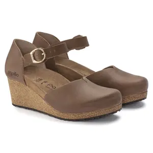 Women's wedge shoes Papillio Mary Ring-Buckle Natural Leather image-2
