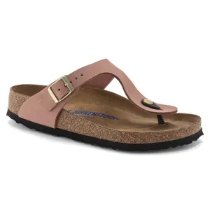Women's nubuck leather sandals Birkenstock Gizeh image-1