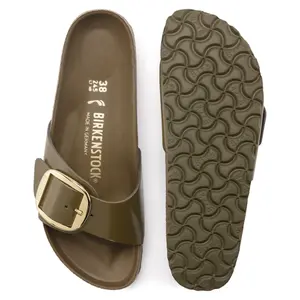Women's mules Birkenstock Madrid Big Buckle Natural Leather Patent image-4