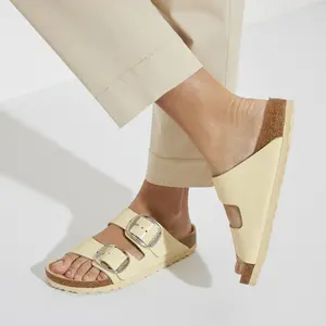 Women's mules Birkenstock Arizona Big Buckle Natural Leather Patent image-6