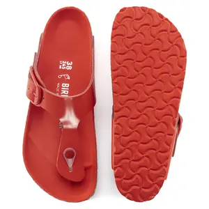 Women's flip-flops Birkenstock Gizeh Big Buckle Natural Leather Patent image-6