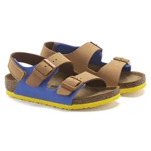 Sandali in nabuk per bambini Birkenstock Milano HL Birko-Flor image-3