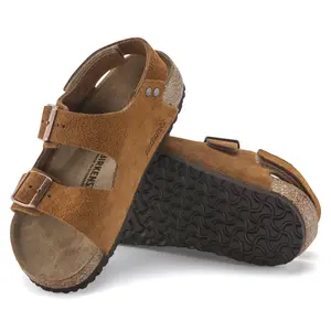 Leather sandals for children Birkenstock Milano HL Suede image-3