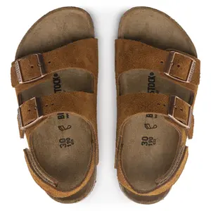 Leather sandals for children Birkenstock Milano HL Suede image-4