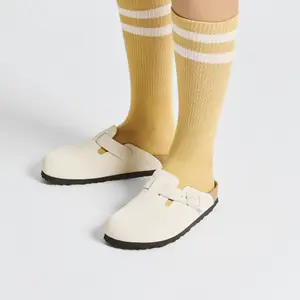 Women's stamped suede clogs Birkenstock Boston image-5
