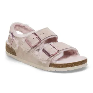 Women's suede leather sandals Birkenstock Milano Shearling image-1
