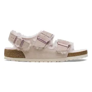 Women's suede leather sandals Birkenstock Milano Shearling image-0