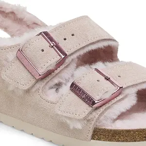 Women's suede leather sandals Birkenstock Milano Shearling image-5