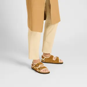 Leather sandals woman Birkenstock Milano Shearling image-5