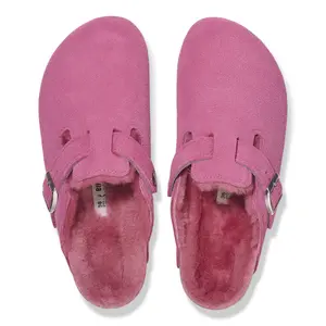 Leren damesklompen Birkenstock Boston Suede/ Shearling image-3