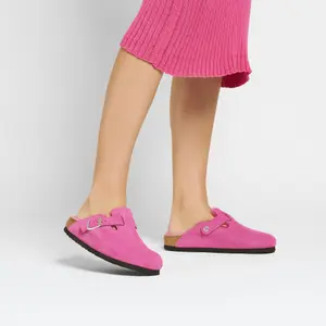 Leren damesklompen Birkenstock Boston Suede/ Shearling image-5