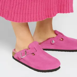 Leren damesklompen Birkenstock Boston Suede/ Shearling image-6