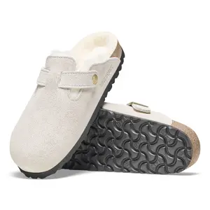 Leren damesklompen Birkenstock Boston Suede/ Shearling image-4