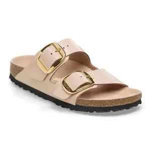Women's mules Birkenstock Arizona Big Buckle Natural Leather Patent image-1