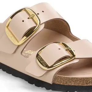 Women's mules Birkenstock Arizona Big Buckle Natural Leather Patent image-5