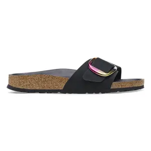 Natural leather slides for women Birkenstock Madrid Big Buckle Nubuck image-0