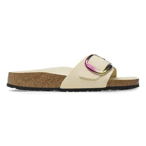 Natural leather slides for women Birkenstock Madrid Big Buckle Nubuck image-0