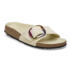 Natural leather slides for women Birkenstock Madrid Big Buckle Nubuck image-1