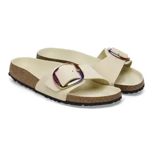 Natural leather slides for women Birkenstock Madrid Big Buckle Nubuck image-4