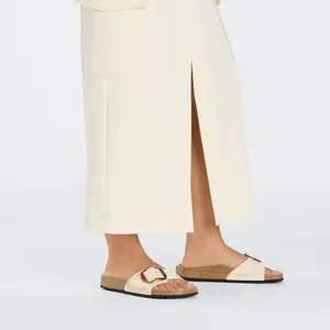 Natural leather slides for women Birkenstock Madrid Big Buckle Nubuck image-6