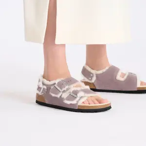 Women's mules Birkenstock Milano Suede Shearling Suede Leather/Fur image-3