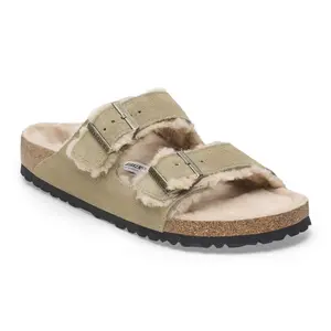 Suède leren sandalen met bont Birkenstock Arizona Shearling image-1