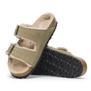 Suède leren sandalen met bont Birkenstock Arizona Shearling image-2