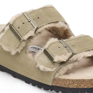 Suède leren sandalen met bont Birkenstock Arizona Shearling image-5