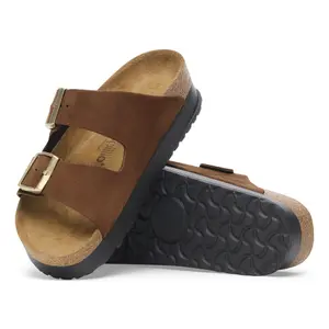 Leather sandals Birkenstock Arizona PAP Flex Platform Nubuck image-5