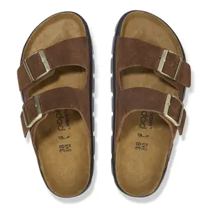 Kožené suede sandály na platformě Birkenstock Arizona image-3