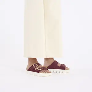 Women's mules Birkenstock Arizona Platform Suede Leather image-4