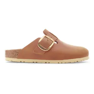 Nubuck leren klompen met een grote gesp Birkenstock Boston image-0