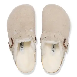 Zuecos de piel de ante para niño Birkenstock Boston Shearling image-3